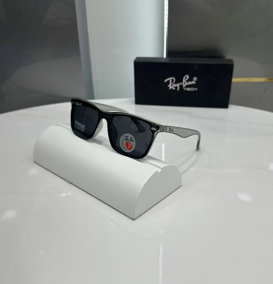 RayBan Grey Black Glossy Premium Shades 4487