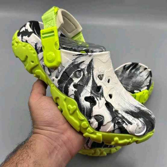 CROCS TERRAIN BLACK WHITE AND NEON