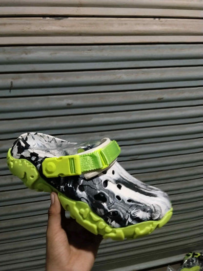 CROCS TERRAIN BLACK WHITE AND NEON